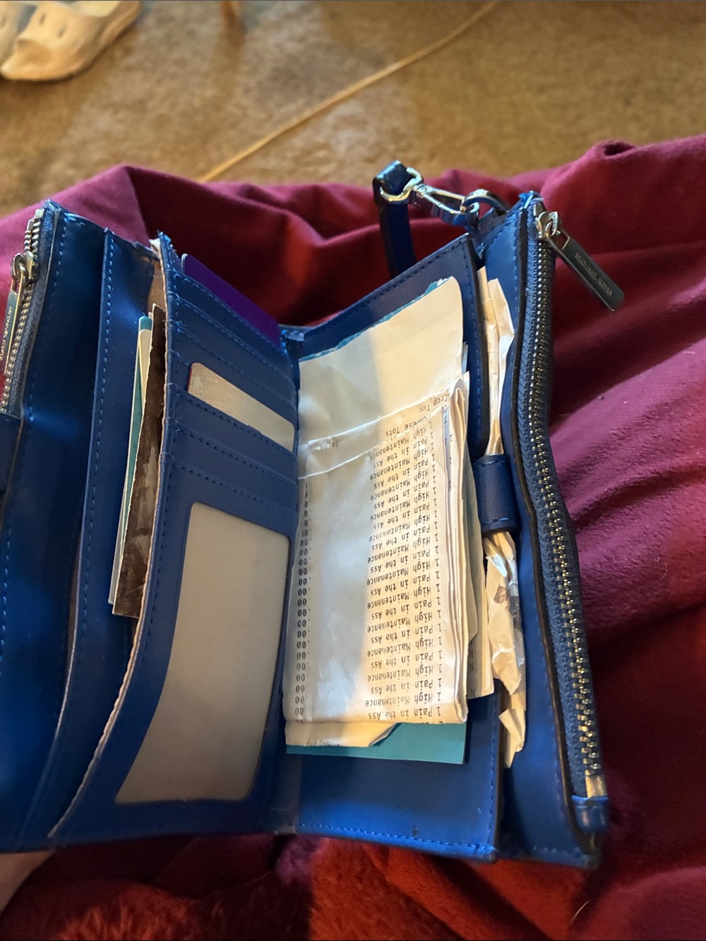 Michael Kors Royal Blue Zip-Around Women's Wallet